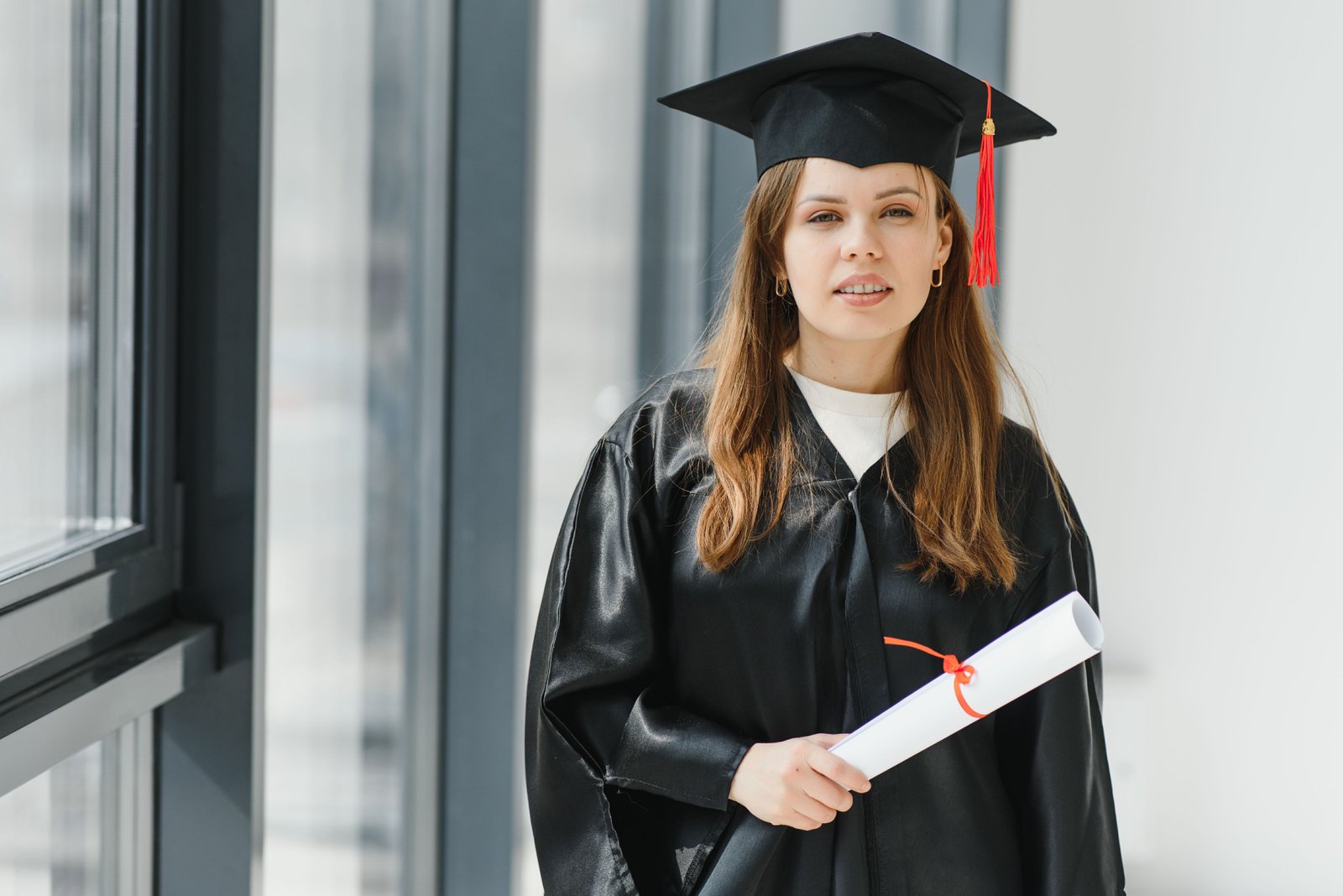 Portrait of happy woman on graduation day